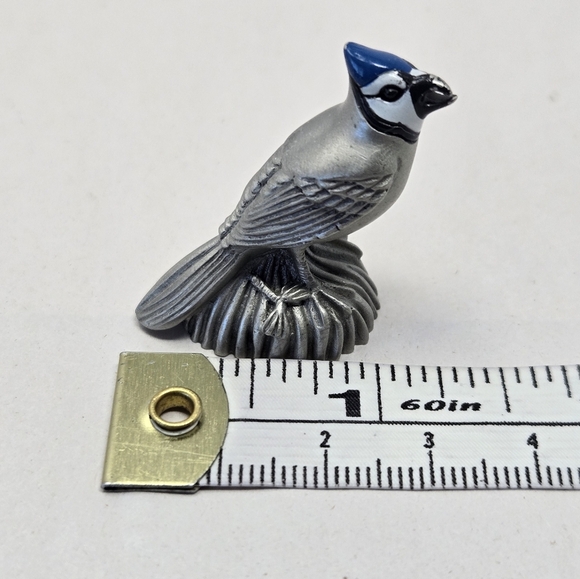 Gateway Vintage Pewter Blue Jay Figurine Small Collectible Vintage Painted Face - Picture 7 of 9